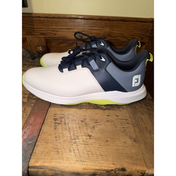 Footjoy‎ Golf Shoes ProLite 56920 Style 13 Medium Mens Spikeless White Navy - Picture 4 of 11